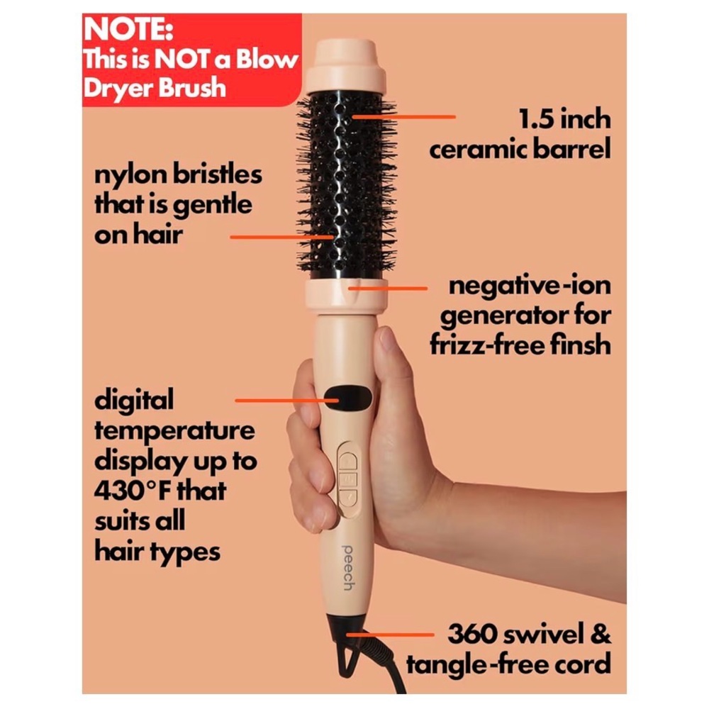 Thermal Ceramic Hair Styling Brush 1.5 inch